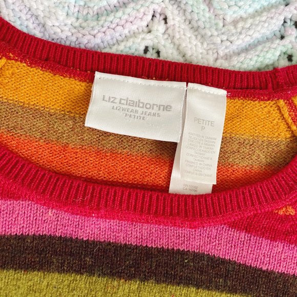 Liz Claiborne Rainbow Stripe Wool Blend Sweater (XS - S) - Picture 4 of 10
